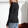 thumbnail image 6 of CLOISE Long Sleeve T Shirts for Kids Girls Boys Tops Crewneck Casual Pullover Ribbed Knit Solid Color Blouses Black, 6 of 8