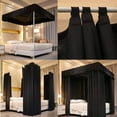 thumbnail image 5 of Elastic Roof Style Four Corner Post Princess Bed Canopy Curtains Cozy Breathable Tent Canopy Mosquito Net for Girls & Adults Bedroom Decoration (Black,59-64" W*82" L*82"*H/(Queen)), 5 of 14