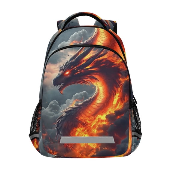 ALAZA Dragon with Fire-a1 Backpack Elementary School Bag Bookbag Travel Rucksack