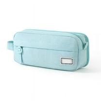 FeiFu Large Capacity Pencil Case Multi-Slot Pencil Pouch Durable Pencil Box Portable Makeup Bag with Handle for Office Box Organizer Colorful Blue