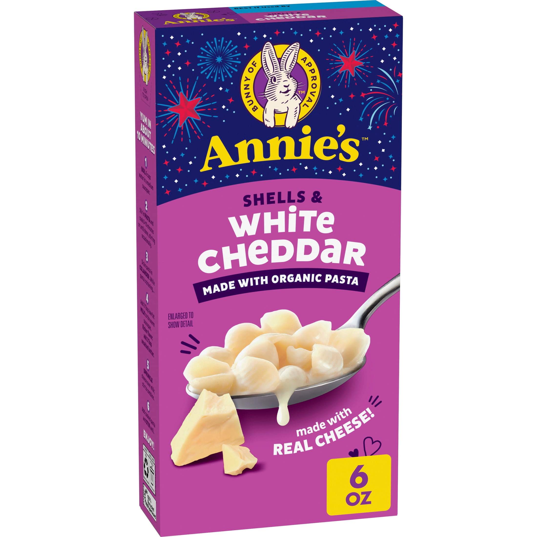 Annie's, Shells and White Cheddar, 6 oz, Made with Organic Pasta
