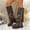#180-Brown, variant on Wowcloth Women's Knee-High Winter Boots – Chunky High Heel Round Toe with Thick Platform, Fashionable Casual Stacked Shaft Boots for Trendy Outfits