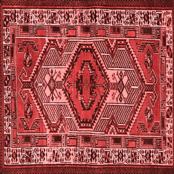 Ahgly Company Indoor Square Persian Red Traditional Area Rugs, 6' Square