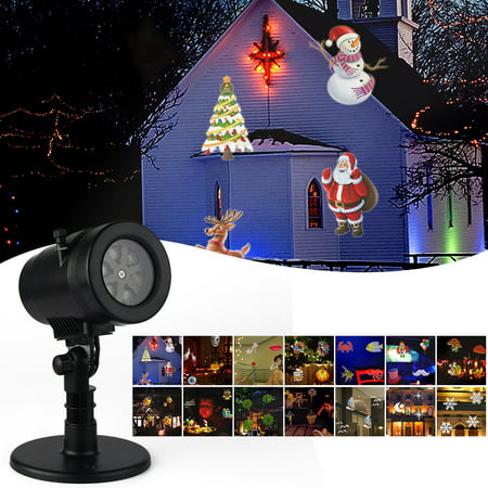 14Pattern Indoor Outdoor LED Moving Laser Projector Light Landscape Garden Xmas Lamp，Waterproof Snowflake Rotating Projector Lights for Thanksgiving Christmas Carnival New Year (The Best Outdoor Laser Lights)