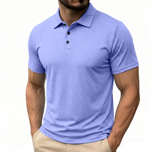 Njagoc3 Men's Classic Solid Color Polo Shirt Short Sleeve Business Casual Tops for Men