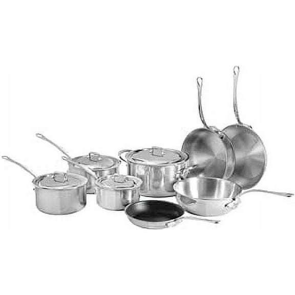 Mauviel M'Cook 5-Ply Polished Stainless Steel 12-Piece Cookware Set With Cast Stainless Steel Handles
