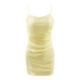 thumbnail image 6 of Wdgfv Sparkly Sequin Short Homecoming Dresses for Teens Spaghetti Straps Tight Mini Party Gowns Yellow L, 6 of 6