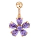 thumbnail image 1 of Piercing para el cuerpo de acero inoxidable con forma de mancuerna, anillo Floral para ombligo y vientre, joyería #02, 1 of 3
