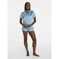 thumbnail image 3 of Joyspun Women’s Stretch Satin Short Sleeve Top and Shorts Pajama Set, Sizes XS-3X, 3 of 6