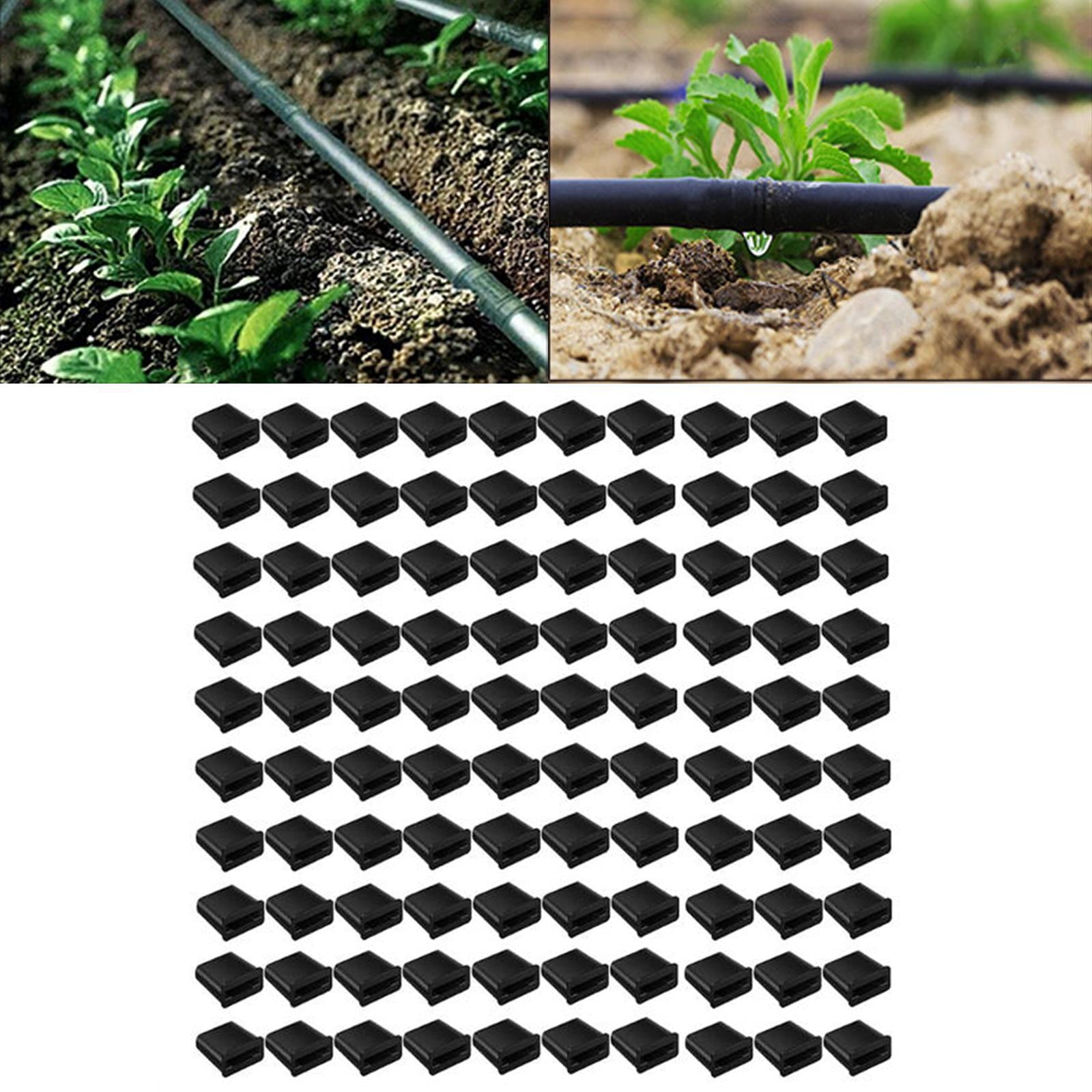 figatia Drip Tape Row Ends Practical Easy to Install Folding Water Drip Tape Irrigation Kit for Yard Vegetable Outdoor Orchard Garden 100 Pieces