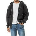 thumbnail image 4 of Mohiass Mens Full Zip Casual Cotton Hooded Fleece Drawstring Hoodies Pullover Sweatshirts Casual Long Sleeve Shirts Dark Gray 3XL, 4 of 4