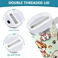thumbnail image 4 of JSTEL Cute Dog Puppy Paw Prints 30 oz Tumbler Stainless Steel Water Bottle Vacuum Insulated Cup with Straw Lid & Handle For Travel Car Cup Holder, 4 of 8