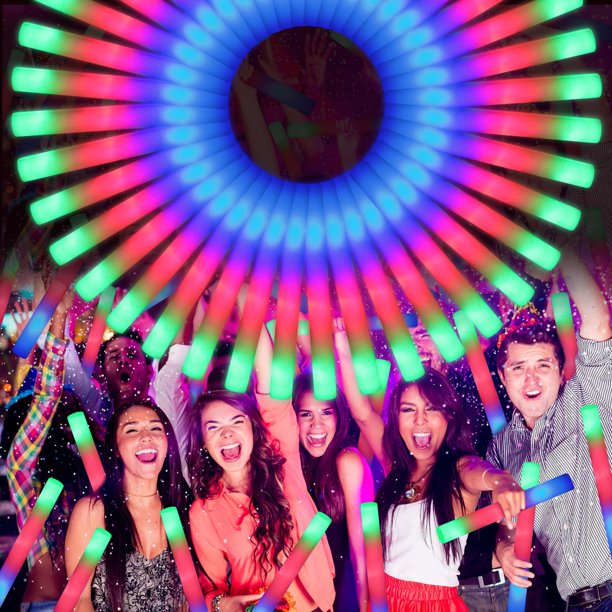 Barras luminosas de espuma LED OLUPP, 70 unidades, con 3 modos para fiestas
