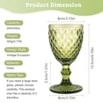 thumbnail image 4 of 6pcs Glass Goblet Vintage, 8.5oz Stemware Wine Glass Sets, Drinking Glasses Retro Embossed Footed Glassware Wine Goblet for Iced Beverage Wine Cocktail（Green）, 4 of 12