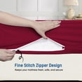 thumbnail image 3 of Twin XL Size Zipper Fitted Sheet Only – 100% Egyptian Cotton, 600 Thread Count, 12-Inch Extra Deep Pocket, Luxury Sateen Weave Bottom Sheet, Hotel Quality, ( 39" x 80" +12" , Burgundy Solid ), 3 of 6