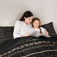thumbnail image 4 of Manfei Vintage Geometric Lines Bedding Comforter Set 7-Piece,Geometry Aesthetic Art King Bedding Sets,Black Brown Bed Sheets,Breathable Bedroom Decor Reversible, 4 of 7
