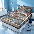 thumbnail image 3 of Erosebridal Rustic Lake House Zipper Twin Comforter Sets with Fitted Sheet and 2 Pillowcases, Vintage Lodge Cabin Zipper Bedding Set, Gray Reversible, 3 of 7