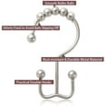 thumbnail image 3 of Shower Curtain Hooks Rust Resistant Shower Curtain Rings Metal Double Glide Rollers Shower Hooks For Bathroom Shower Curtain Rods Curtains, Set Of 12, Nickel, 3 of 7