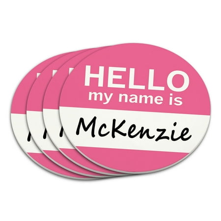

McKenzie Hello My Name Is Coaster Set