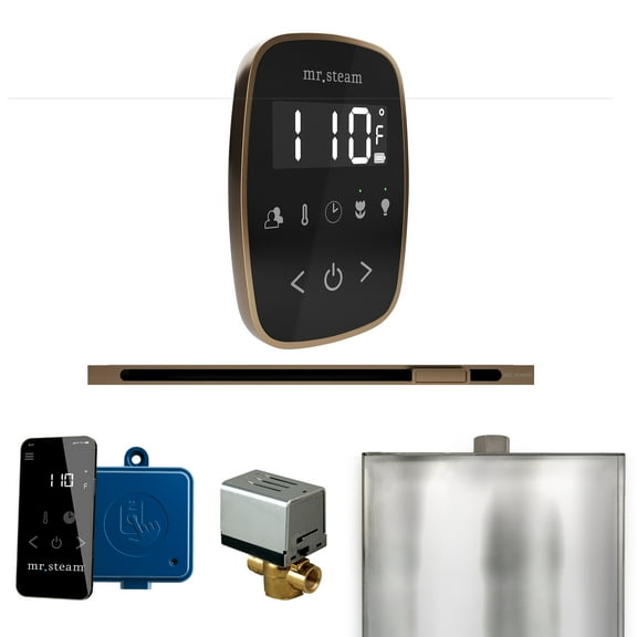 Mr Steam ButlerFlex Steam Shower w/TempoFlex Control and Linear Steamhead in Black Nouveau Bronze