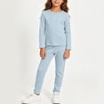 thumbnail image 2 of HBGVBA 2 Piece Set for Little Girl Base Layer Fall Winter Long Sleeve Top Long Pant Matching Outfits, 2 of 5