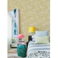 thumbnail image 3 of Tropical Palm Leaves Solid Pink Green Peel and Stick Vinyl Wallpaper, 3 of 4
