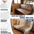 thumbnail image 3 of Uourmeti RV Couch Protectors with Geometric Wood Design, Machine Washable Jackknife Sofa Covers for RV Travel and Pet Protection, 3 of 7