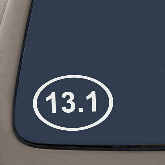 13.1 Vinyl Sticker (White) | Half-Marathon Decal | Vinyl Decal | Car Truck Van SUV Laptop Macbook Wall Decals