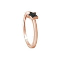 thumbnail image 3 of Black Natural Diamond Accent Star Ring For Women in 14K Rose Gold Plated 925 Sterling Silver Color Enhanced(0.03 Cttw,I2-I3 Clarity)-4, 3 of 7