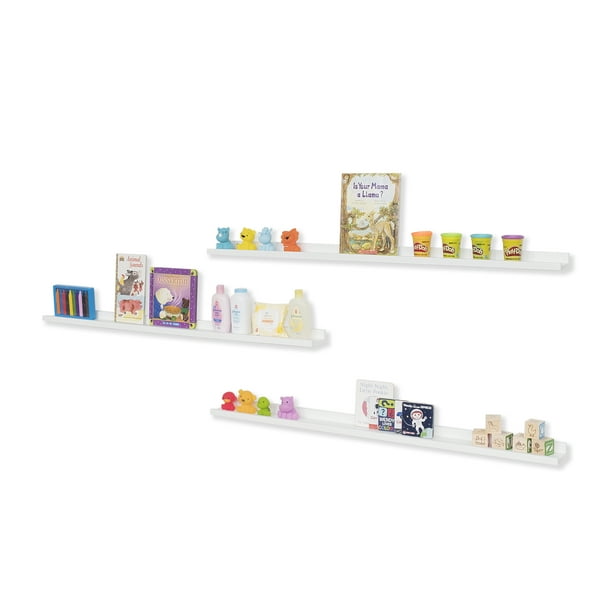 Wall Mount Contemporary Nursery Kids Room Floating Shelves Bookshelf Picture Ledges 46 Inch White Set Of 3 Com - White Wall Shelves For Nursery Wall Mount Contemporary Nursery Kids Room Floating Shelves Bookshelf Picture Ledges 46 Inch White Set Of 3 Com - White Wall Shelves For Nursery