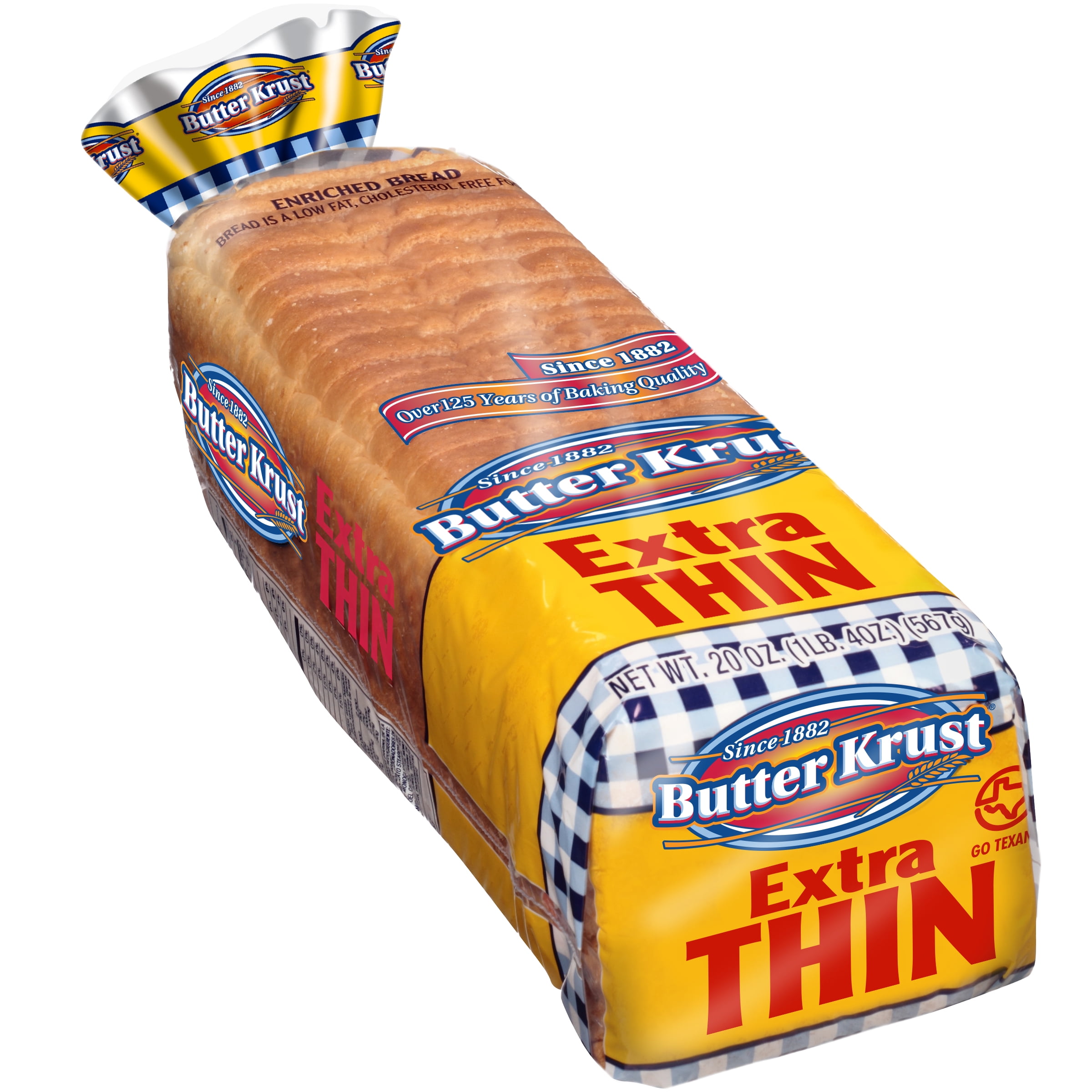 Butter Krust Extra Thin Bread, Thin Sliced White Bread Loaf, 20 oz, Shelf-Stable