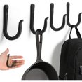 thumbnail image 1 of Paquete de 5 ganchos de pared resistentes, ganchos decorativos, ganchos para colgar sartenes de hierro fundido, así como mochilas, abrigos, etc. (negro), 1 of 4