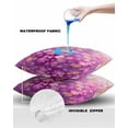 thumbnail image 4 of Pack of 2 Outdoor Pillow Covers, Spring Flowers Chrysanthemum Oil Painting Gradient Purple Waterproof Square Throw Pillowcase Cushion Decorative Pillow Covers for Couch Patio Tent, 20x20 in, 4 of 6