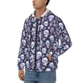 thumbnail image 3 of Goofa Skull flower crystal Pattern Mens Full-zip Hoodie, Zip-up Pullover Hooded Sweatshirt, Kangaroo Pocket Hoodie Ideal for Daily Wear, Travel, and Home-Medium, 3 of 5