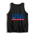 thumbnail image 5 of Xdegoge Patriotic USA Stars and Stripes Letter Print Tank Top for Women Sleeveless Crewneck Classic Casual Shirt For Independence Day 4th of July Daily Tees Tops, 5 of 5