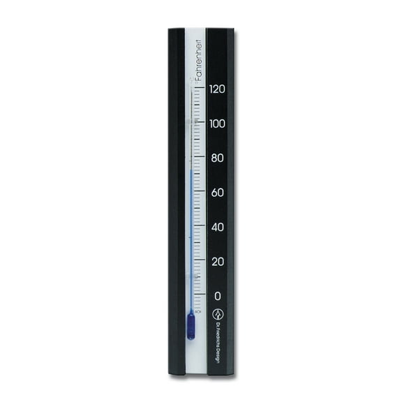 Wall Thermometer 7.12 inch Black-White Finish