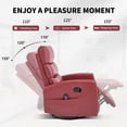 thumbnail image 5 of Leumius Manual Recliner Chair with Massage and Heat for Adult,360° Swivel Rocker Chair with Ergonomic High Backrest,Glider Recliner Nursery Chair with Side Pockets for Living Room,Red PU, 5 of 7