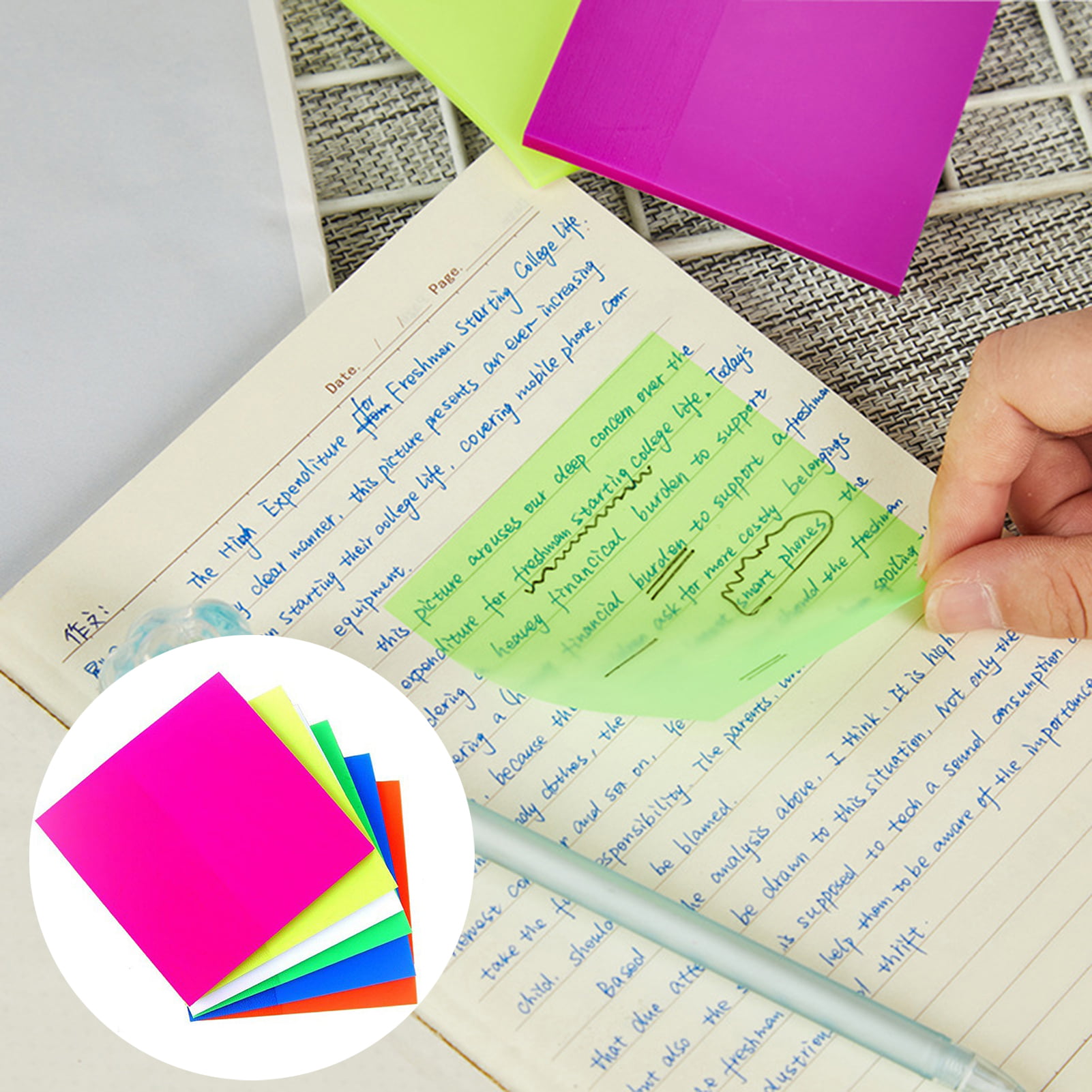 Sticker Marker Memo School Super Sticky Full-Adhesive Notes Pad Note Pads Memo 