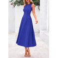 thumbnail image 4 of Vestido PRETTYGARDEN 2025 Midi Plisado Sin Mangas Azul Talle M, 4 of 8