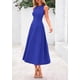 thumbnail image 4 of Vestido PRETTYGARDEN sin mangas línea A plisado midi azul talla L, 4 of 8