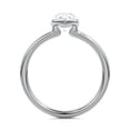 thumbnail image 3 of Dash Jewel 2 Ct Pear Cut Diamond Engagement Ring - 14K White Gold Plated Rings Gifts - Half Bezel Set Silver Jewellery Ring for Women's - Simple Bridal Diamond Jewellery - Causal Office Wear Ring, 3 of 7
