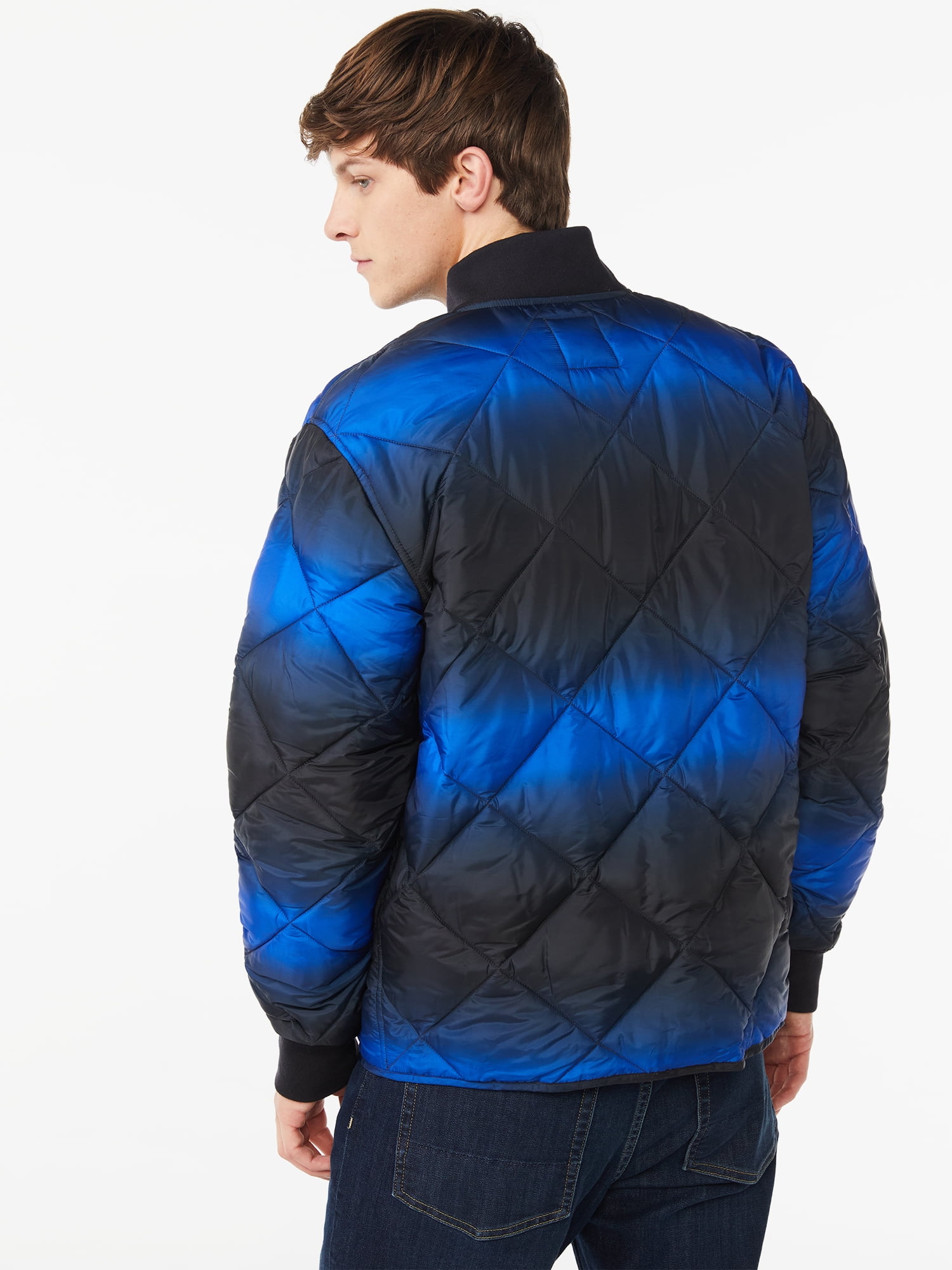 Free Assembly Men's Diamond Quilted Bomber Jacket