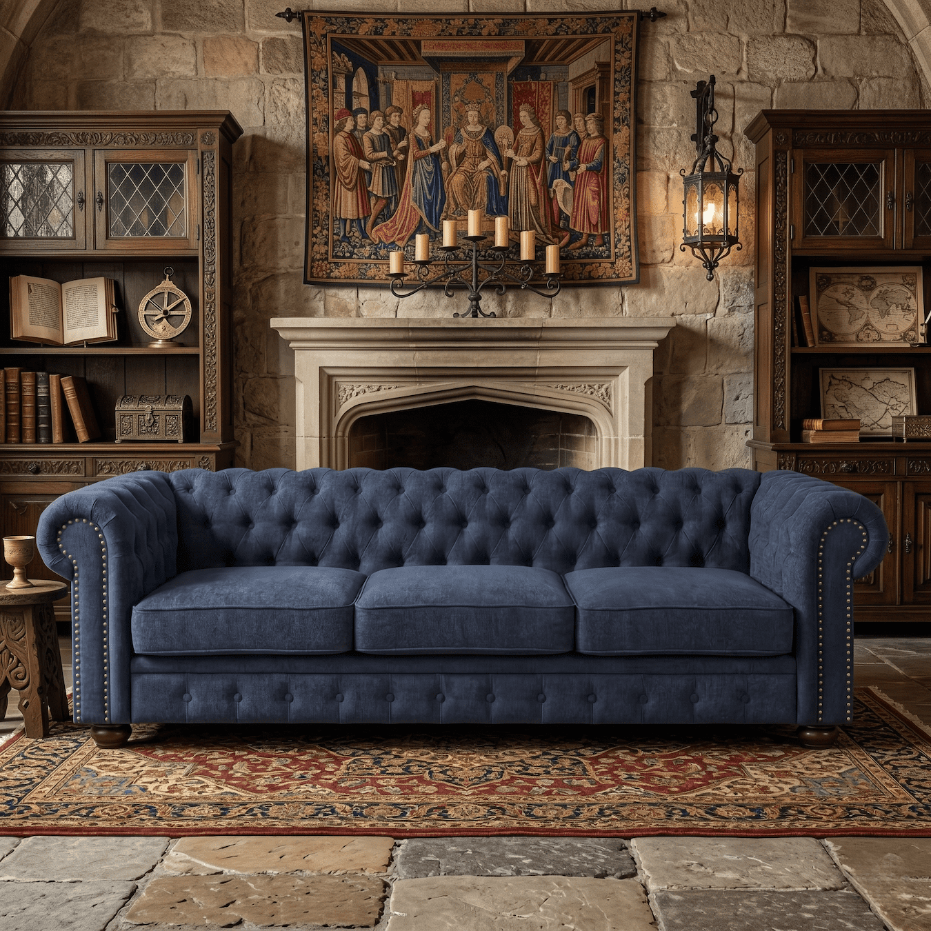 Xiweot Classic Chesterfield Sofa, Mid Century Modern Couch with Deep Seat for Living Room, Office & Apartment