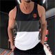 thumbnail image 2 of Hombres Casual Moda Patchwork Impresión Pullover Cuello Redondo Deportes Tanque, 2 of 6