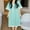 Mint Green, variant on Aobny Elegant Women's Nightgowns Blue Ribbed Moomoo Nightgowns Short Sleeve Long V-Neck Adults Pajamas Sleep