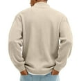 thumbnail image 5 of Nokdvo Quarter Zip Pullover Men Lightweight Corduroy Sweatshirts Stand Colla Long Sleeve Pullover Tops Ribbed Loose Casual Sweater,Khaki 5XL, 5 of 6
