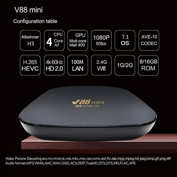 Mini 1080P 4K Smarts Set- Box Multi-Purpose Medias Player TV Box Compatible with Living Room Bedroom