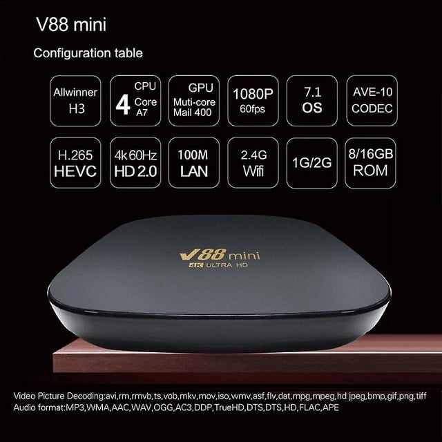 Mini 1080P 4K Smarts Set- Box Multi-Purpose Medias Player TV Box Compatible with Living Room Bedroom