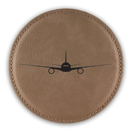

777 Coaster Laser Engraved Leatherette - Round Coasters - Many Colors - Single / Coasters Sets - airliner