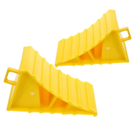 Worgeous  2 Pcs Rv Tire Stabilizer Wheel Chocks for Travel Trailers Yellow